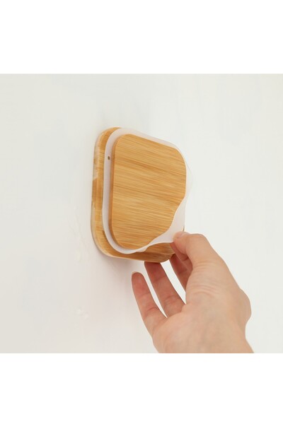 Flippy Food Storage Container, Plastic with Bamboo Lid, 10x10x14 cm, 0.8 L, Transparent