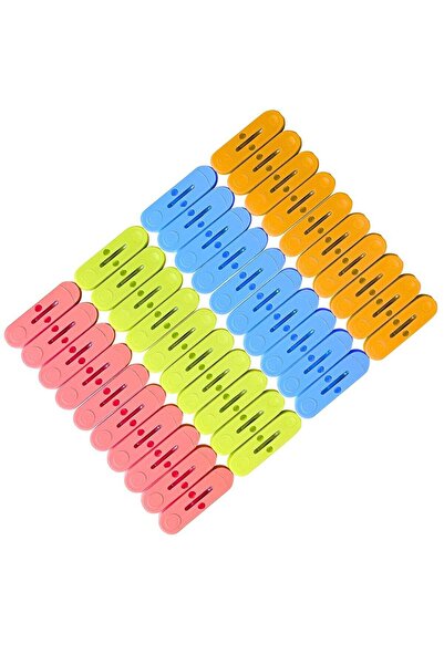 VİO 40 PCS Plastic Cloth Pegs Clothespins - Multi-Color Laundry Clips