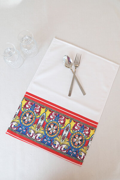 DEKOMOD Decorative Kitchen Cotton Oven Towel Special Patterned Ethnic Model 35X50 cm Washable