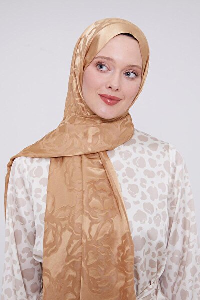 Levidor Gold Gül Desen Deluxe Devore Şal