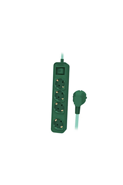 Philips Extension cord, 1.5m, 4 sockets, on/off switch, fir green, Phillips, PH-CHP2147G