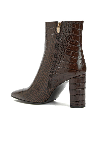 Network George Hogg for Kahverengi Kroko Desenli Kadın Deri Bot