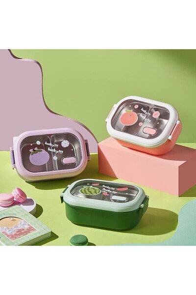 Flippy Lunch/Snack Box, 2 Compartments, PP, 1000 mL, 22.5x14.5x8 cm, Purple