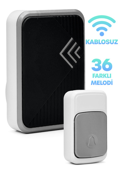 Telvesse Kablosuz Uzaktan Kumanda Kapı Zili Işıklı Uzun Menzilli Pilli 36 Far...