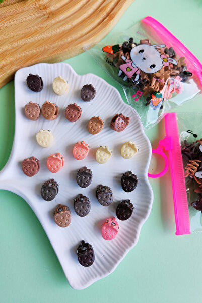 Nisankids Girl's Nude Color Tiny Snap Fastener with Transparent Bag (18 Pieces)