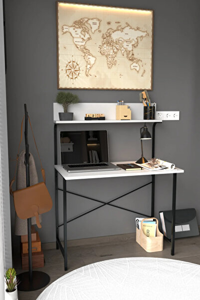 AWOX Parla Üstten Raflı Dekoratif Çalışma Masası 50x90 Cm