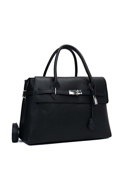 Posete Fagaras Poseta Piele Lelia - Negru, 3 Compartimente, 3 Buzunare, Bareta Reglabila max. 115 cm