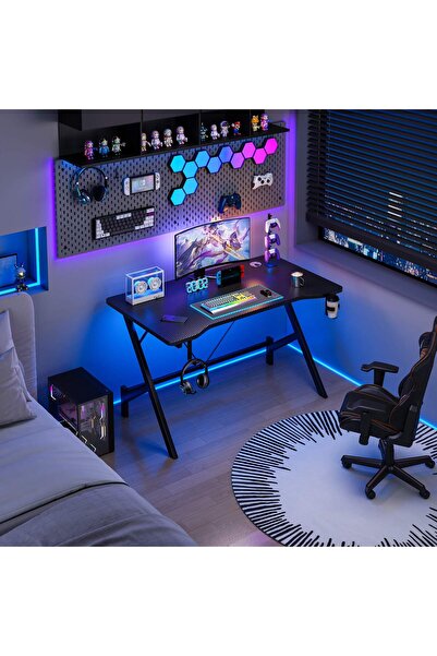 Venpara Gaming Table with Cup Holder Study Table with Earphone Hook