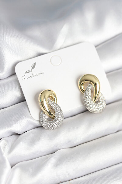 Skygo Spiral Model Gold Silver Color Brass Women's Earrings - Tj-Bkp11287