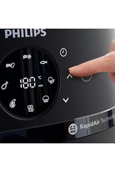 Philips Airfryer 2000 Series - 6.2L, 1700W, Rapid Air, Digital Touch, See-through Window, Black - NA