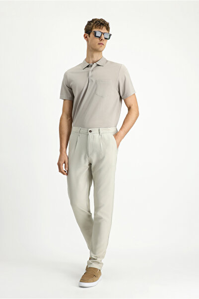 Kiğılı Slim Fit Slim Fit Elastic Waist Lyocell Canvas / Chino Trousers