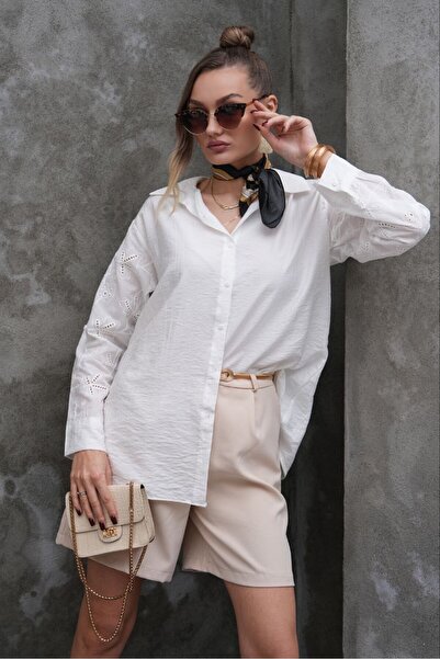 FancyWorld Embroidered Sleeves Lilyum Fabric Shirt