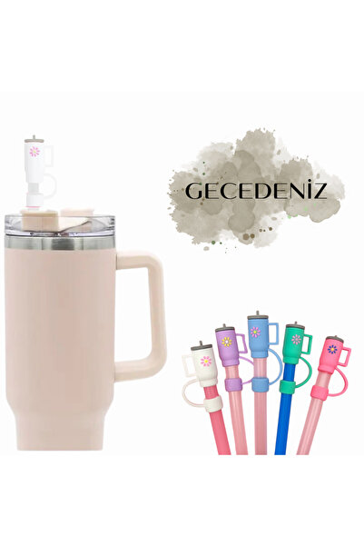 GECEDENİZ Thermos Compatible Straw Stopper White