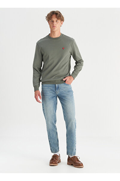 WRANGLER Bisiklet Yaka Haki Erkek Sweatshırt W2520255801 Haki Sweatshirt