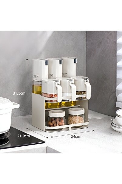 easybox Spice Storage Rack 9-Piece Wall-Mount, Home Kitchen 24 x 21.9 x 31.5 cm, White