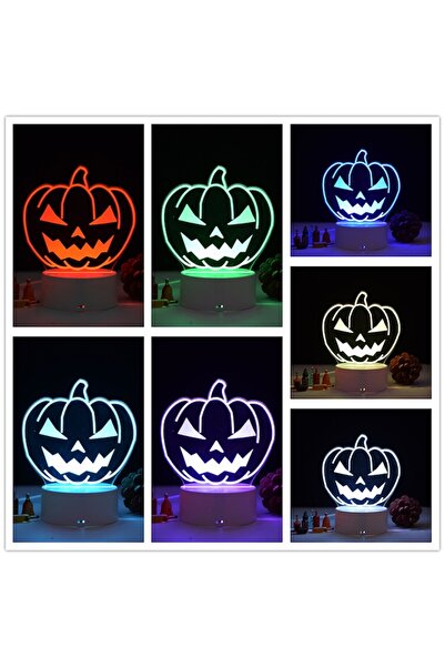 ILUMISHOP 3D LED Night Light, Pumpkin/Halloween, 7 Colors, Ambient Light