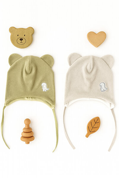 greenmoss Fleece on the Outside, 100% Cotton Baby Beanie on the Inside