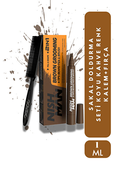 NISHMAN SAKAL DOLDURMA SETİ (KOYU KAHVE)