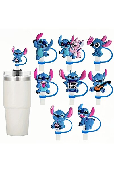 Store Termos Pipet Koruyucu 2 Adet Stitch Pipet Koruyucu Silikon Pipet Kılıfı Pipet Tıpası