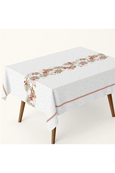 Lenjerii Deosebite Χριστουγεννιάτικο βαμβακερό τραπεζομάντιλο 140x220εκ. με διακοσμητικά κλαδιά, Tisa