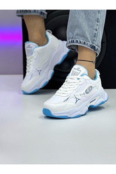 Weynes Kadın Beyaz Mavi Su Geçirmez Günlük Spor Ayakkabı WSB4132