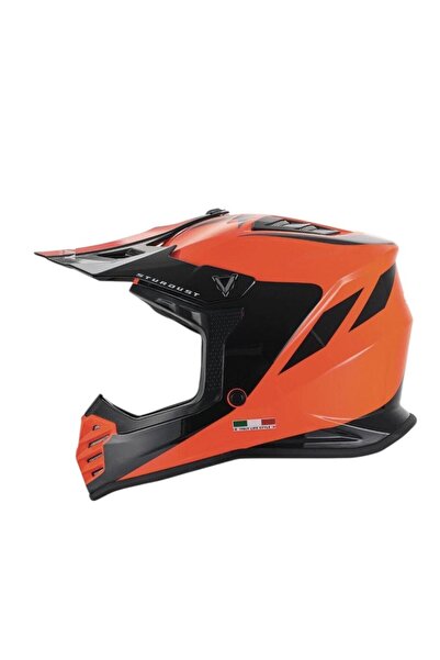 Sway Stardust Full Face Tam Korumalı Kask (51-52cm) Turuncu - Siyah