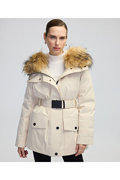 İpekyol Faux Fur and Belt Coat