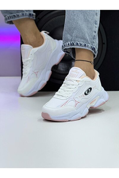 Weynes Kadın Beyaz Pembe Su Geçirmez Günlük Spor Ayakkabı WSB4132