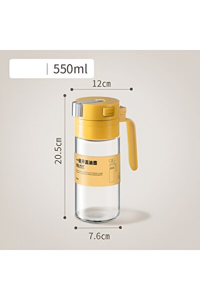 Flippy Oil Dispenser, Automatic Lid Open/Close with Gravity Induction, 550 ml, 12x7.6x20.5 cm, Yello