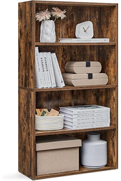 Chulovs 4-Tier Floor Bookcase 1.08m for Home/Office/Living Room - Vintage Brown