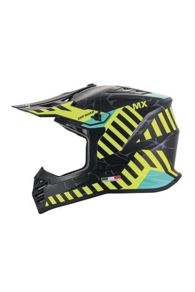Sway Alert Full Face Tam Korumalı Kask (51-52cm) Matt Siyah - Sarı