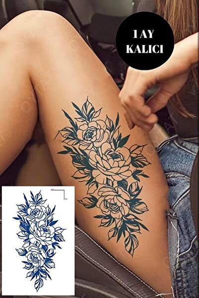 TAKIŞTIR Çiçek Figürlü 12 Saat Sonra Kararan Geçici Orta Dövme Tattoo