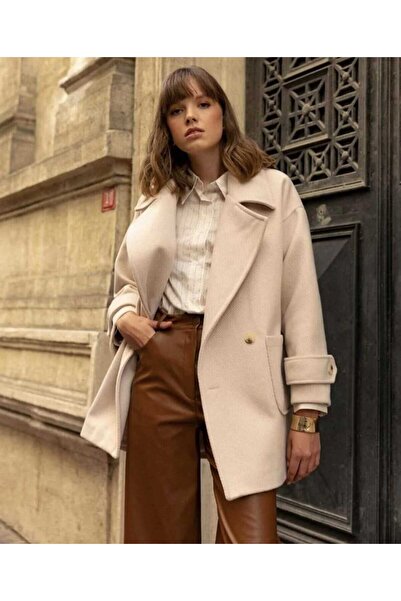 PURPLE FIRE BOUTIQUE معطف نسائي من فرو المنك قصة فضفاضة بأكمام قصيرة
