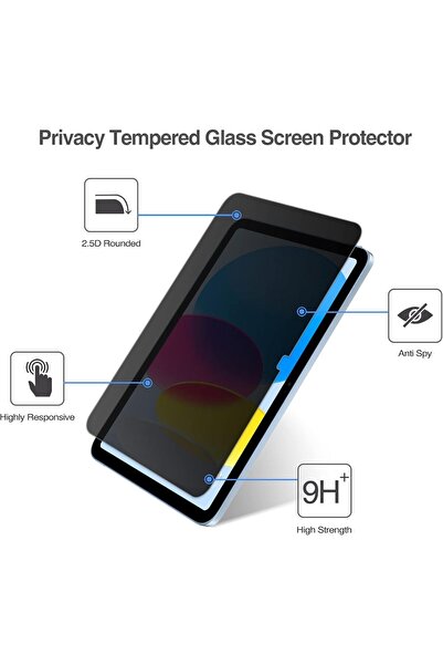 PROCASE واقي شاشة من الزجاج المقوى للخصوصية لجهاز iPad 10.9 (الجيل العاشر 2022) A2696/A2757/A2777، أحمر