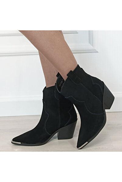 SOFILINE Κοντές μαύρες μπότες από γνήσιο δέρμα με άνετο τακούνι 6397 114