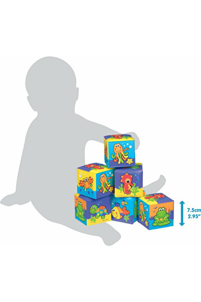 Playgro Set of 6 new cubes for the bathroom, Playgro, Size 7.5 cm each cube