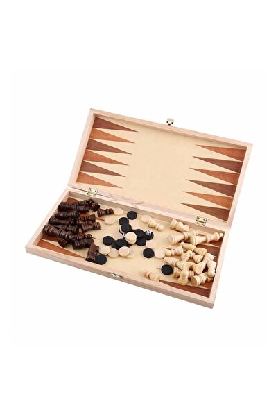 Metru Patrat Chess and Backgammon Game, 2-in-1, for Family Activities, 29 cm