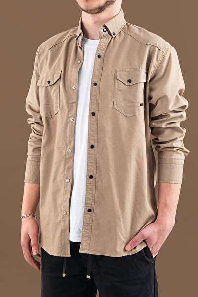 bombe Men's Slim Fit Slim Fit Denim Shirt