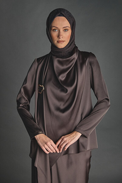 Setrms Tokalı Fular Detaylı Saten Bluz