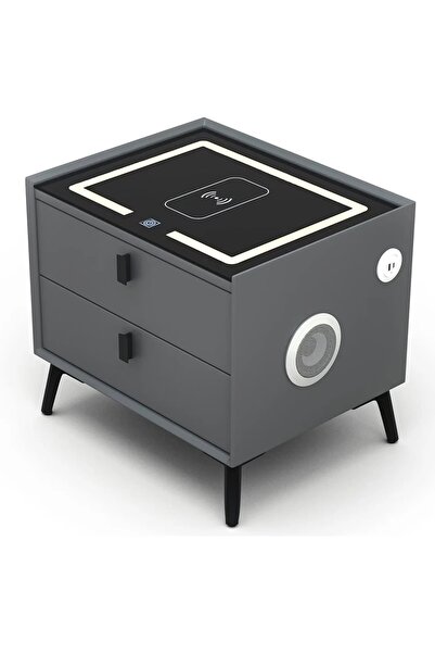 eR D L Noptieră inteligentă cu încărcare wireless, difuzoare Bluetooth, 2 ser...