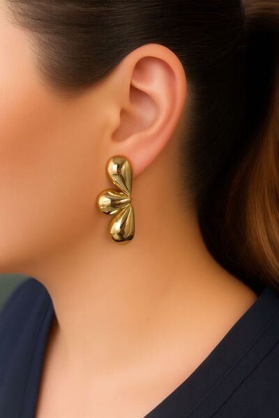 TURBİJ أقراط نسائية بتصميم عصري على شكل قطرة باللون الذهبي