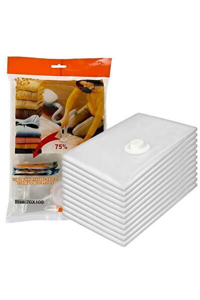 MACVI ® 12 Vacuum Storage Bags 70x100 cm, Reusable, Transparent, Clothes & Textile Protection