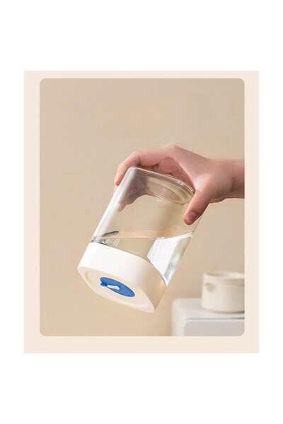 Flippy High-Quality Glass Jar, Airtight Lid, 750 mL, 10x10x12.2 cm, White