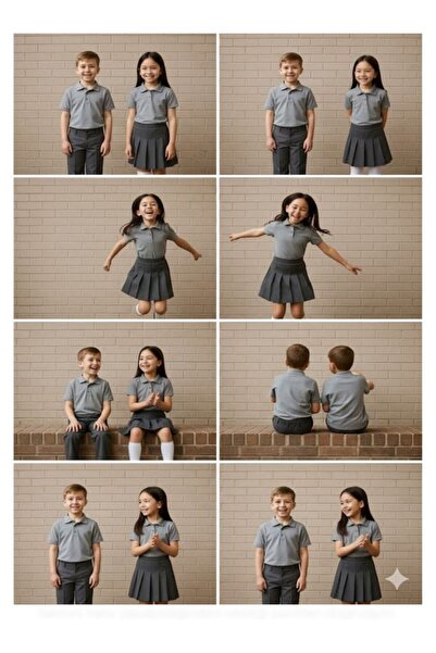 ZACHARIUZ Unisex Children's Polo Neck School Basic Gray T-Shirt