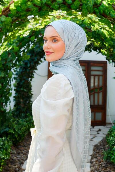 Levidor Bebe Mavisi Geometrik Desen Deluxe Devore Şal