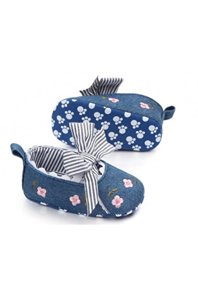 BebeNou Pantofi de bebeluși din denim cu flori - MBD0962-3-p14.3-6m
