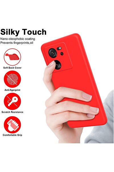 Flippy Husa Protectie, Flippy, pentru Xiaomi Redmi 13T, Liquid Silicone Microfibra Incarcare Wireless Rosu