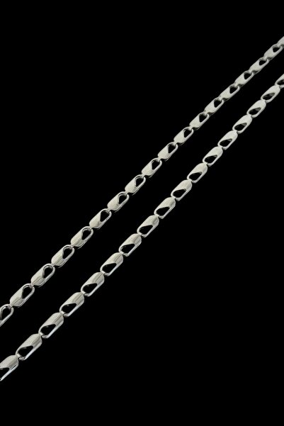 TAKIŞTIR Silver Color Men's Chain Steel Necklace (50cm)