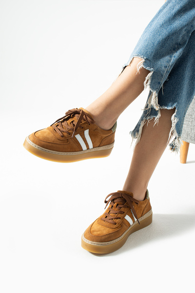 Getcho Γυναικεία αθλητικά παπούτσια από γνήσιο δέρμα σουέτ Moneas