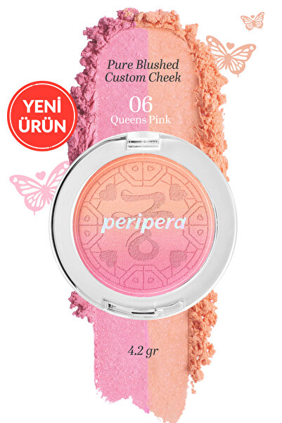 PERIPERA Işıltılı, İki Tonlu Highlighter Allık Pure Blushed Custom Cheek 006 Queens Pink